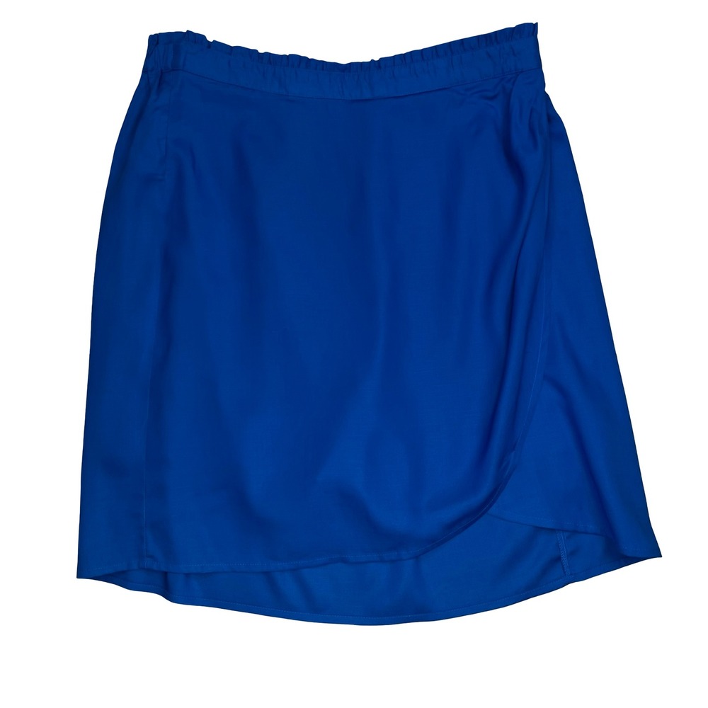 Candace Cameron Bure Womens Skort Blue Wrap Front Modal Blend Casual M